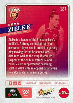 2020 Select Footy Stars #187 Emma Zielke Back